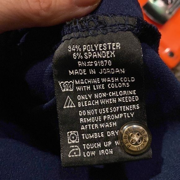 PEBBLE Beach navy diamond pattern performance golf polo - Picture 4 of 6